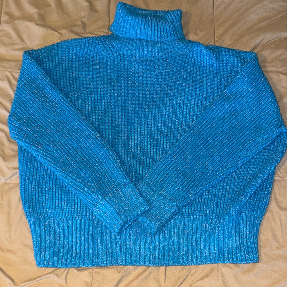 French Connection Blue Turtleneck Sweater